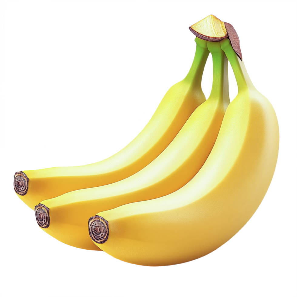 Ripe Yellow Bananas in a Bunch Isolated on Transparent Background png