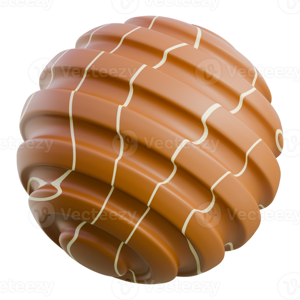 3D Render Chocolate Truffle Sphere png