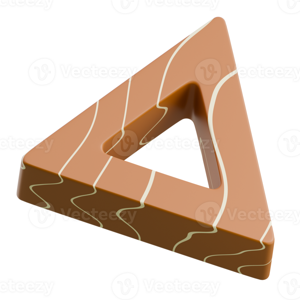 3D Render of a Triangular Wooden Puzzle png