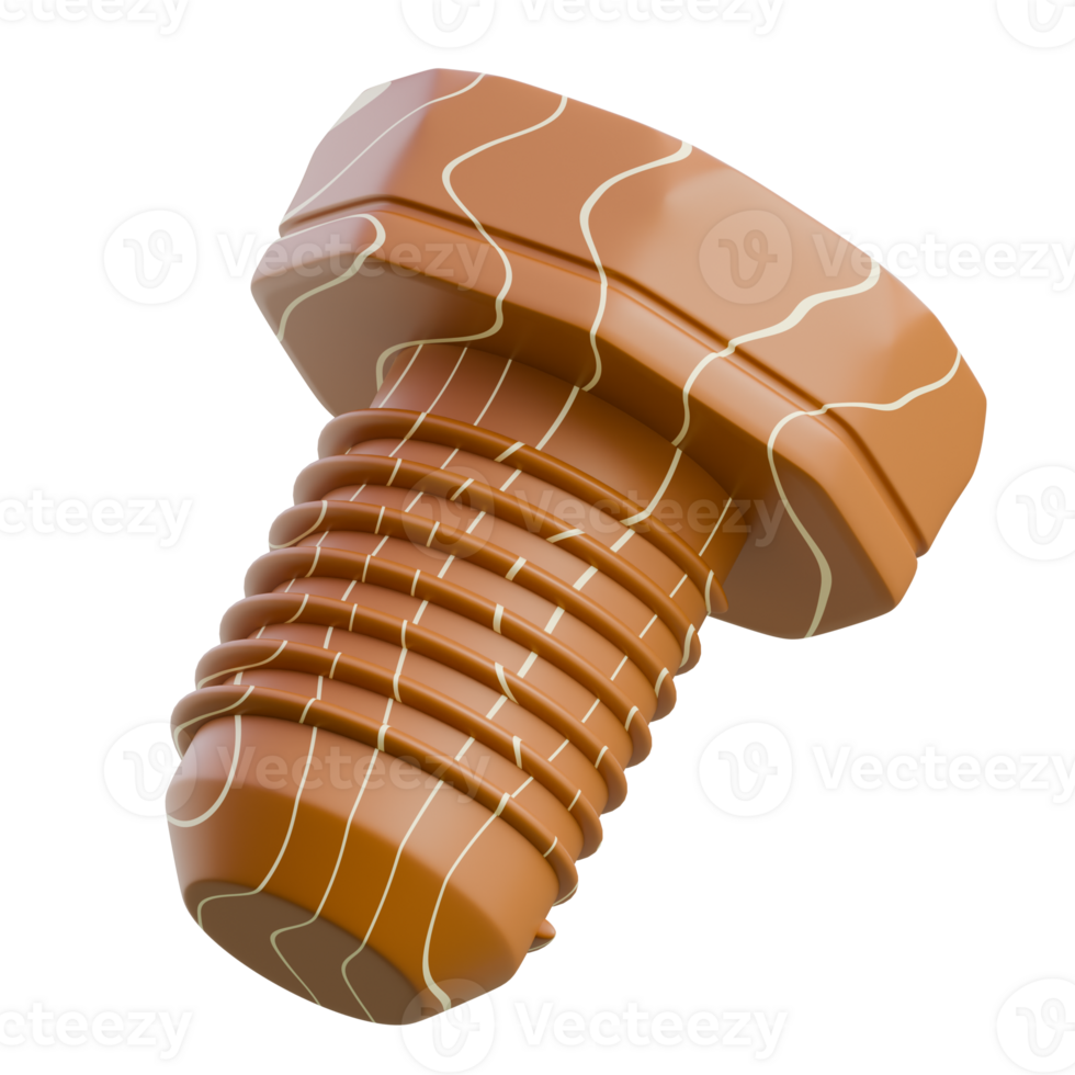 3D Render Chocolate Screw Nut png
