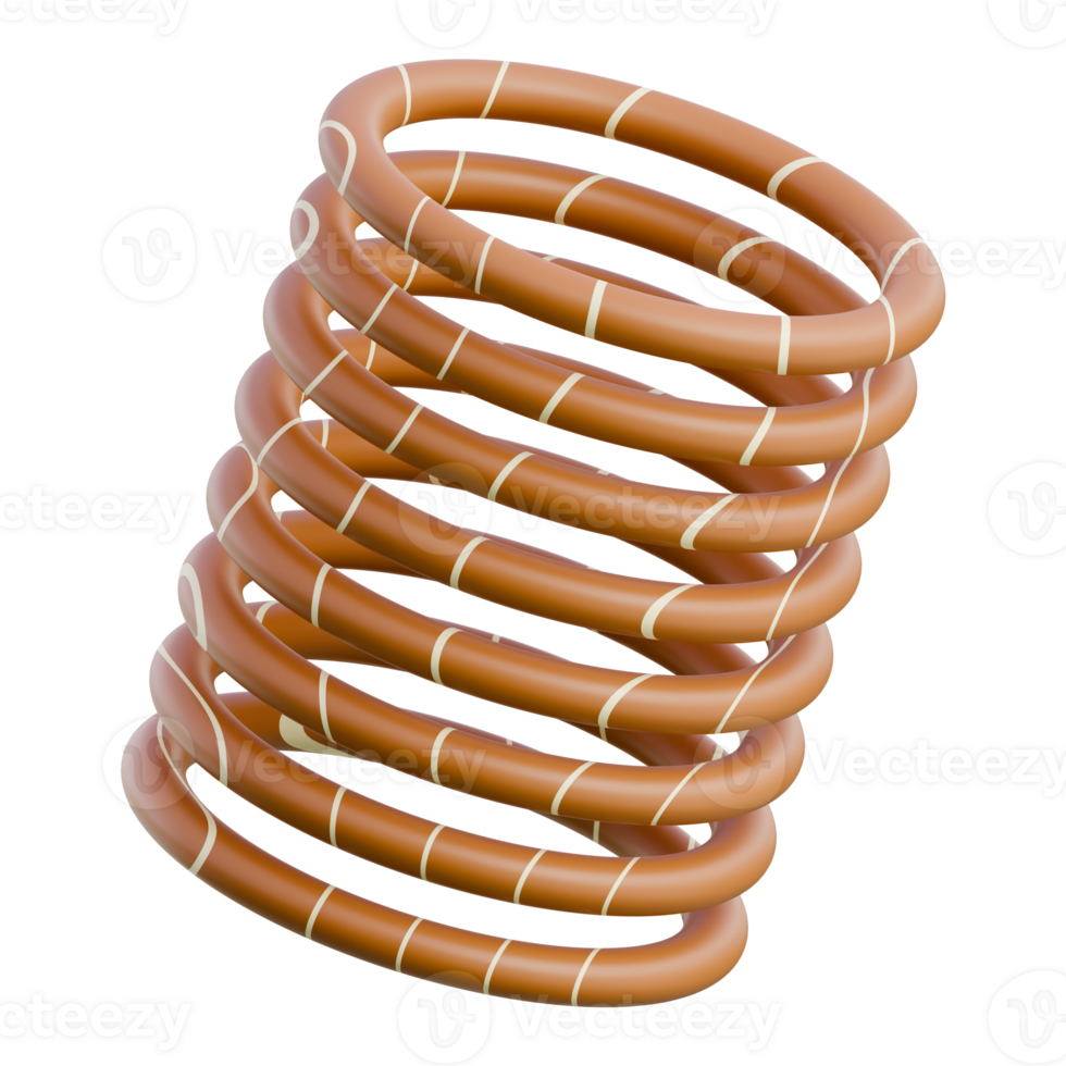 3D Render Coiled Copper Pipe Illustration png