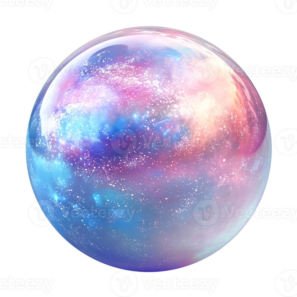 Floating witch orb with starry glow on transparent background. png
