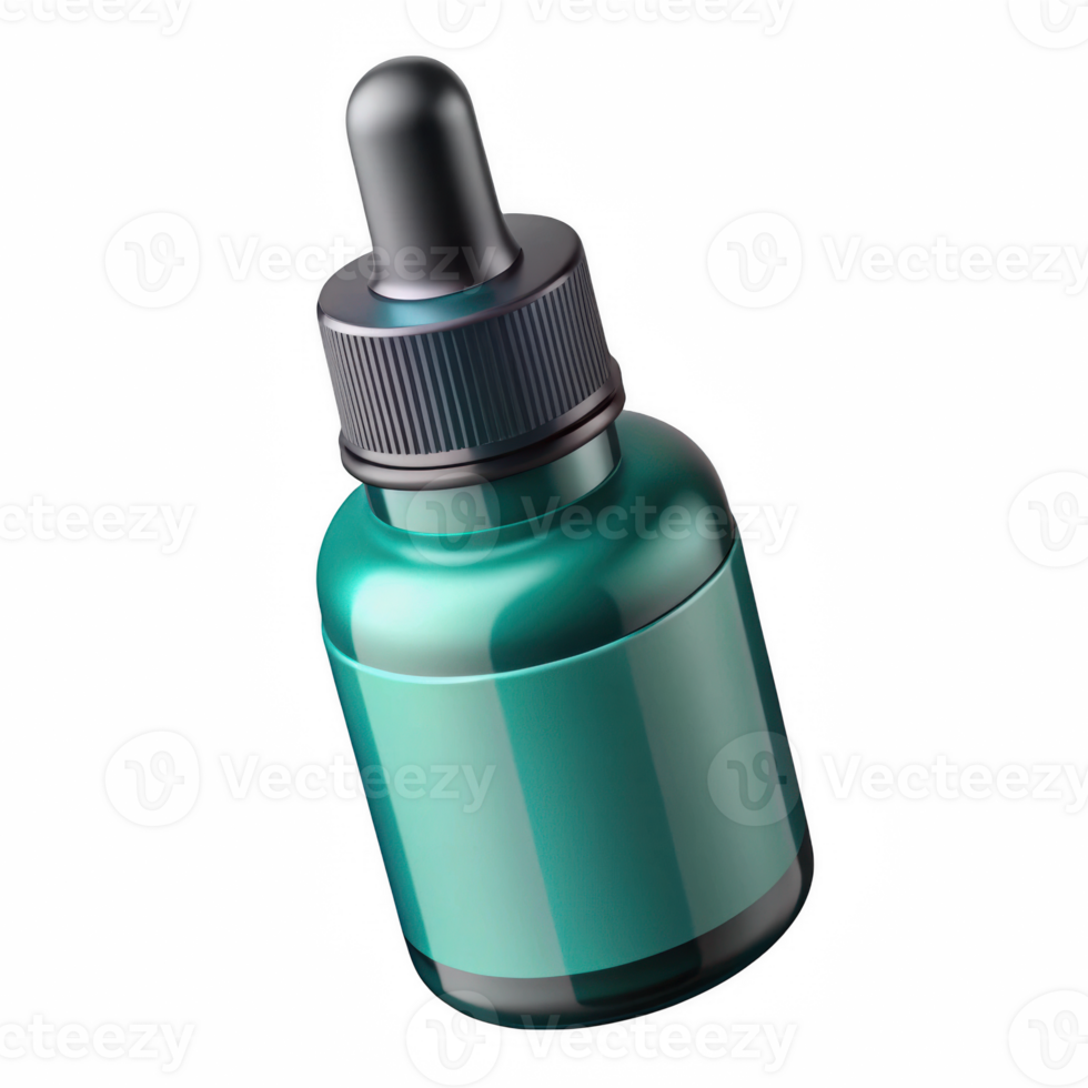 Teal dropper bottle mockup isolated on transparent background png
