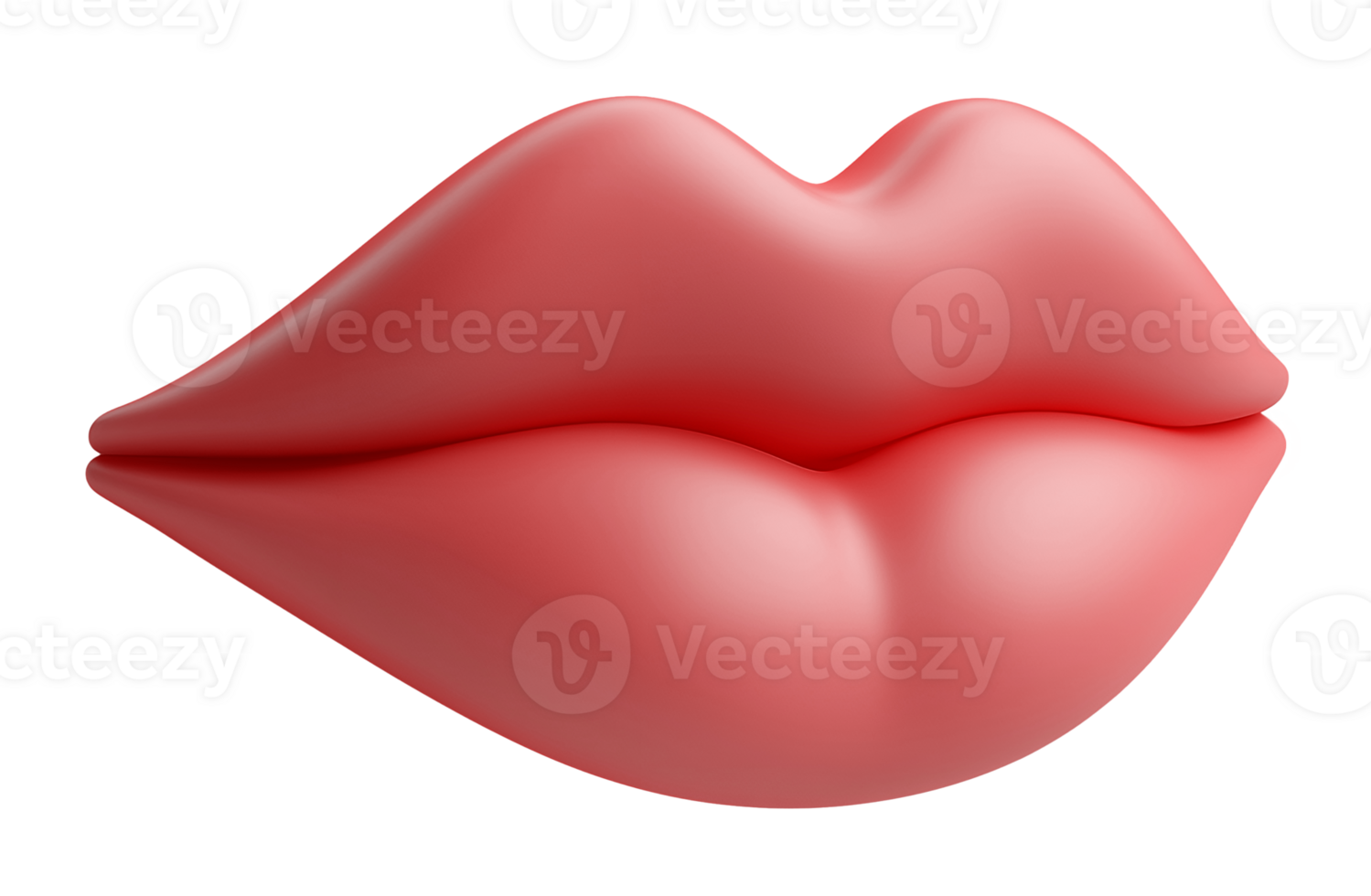 Rich red lips, 3D render on a transparent background. png