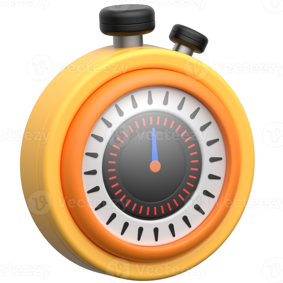 3D Orange Stopwatch Icon - Time, Speed and Measurement png
