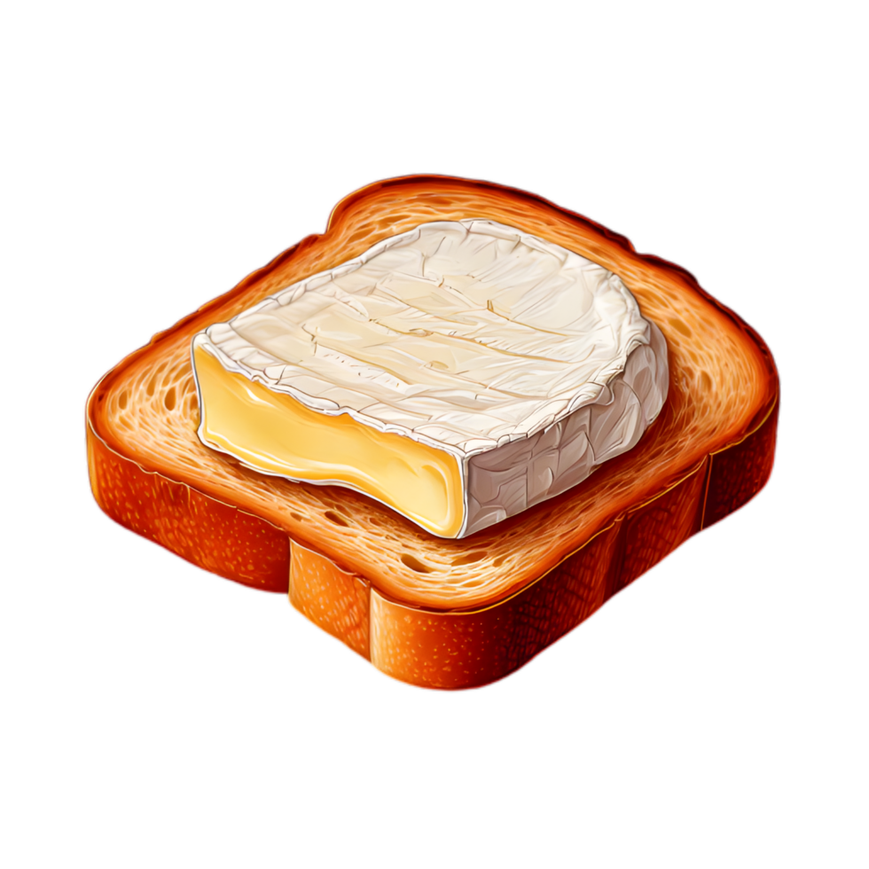 Camembert Cheese on Toasted Bread png