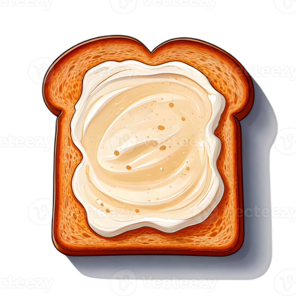 Closeup of Toasted Bread with Creamy Spread png