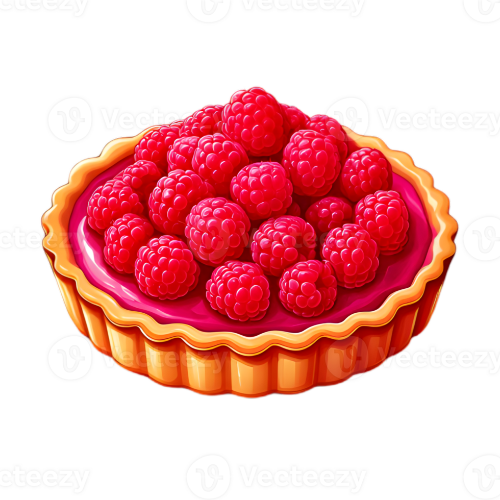 Raspberry Tart on Transparent Background png
