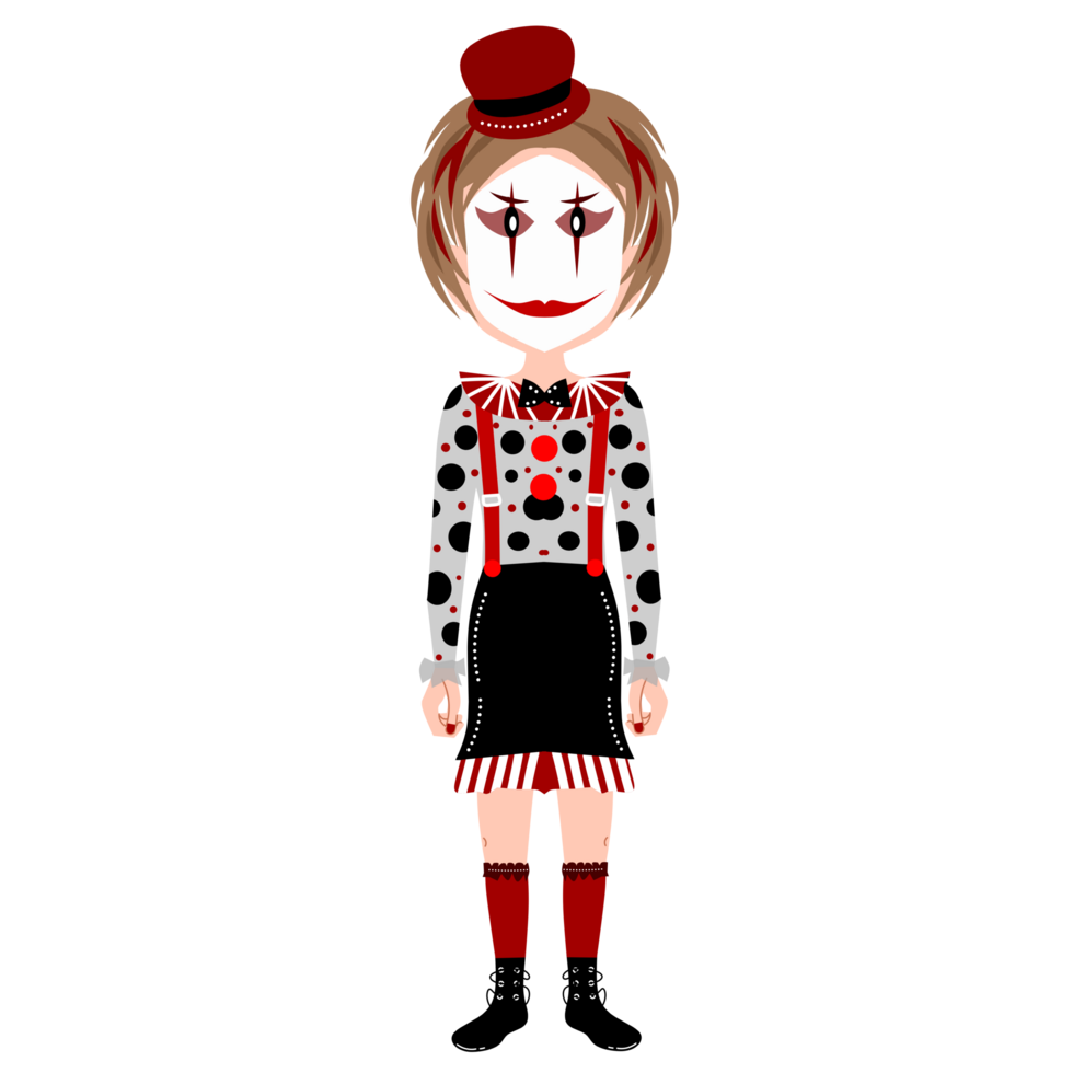 Girl in Halloween costume with brown hair illustration png