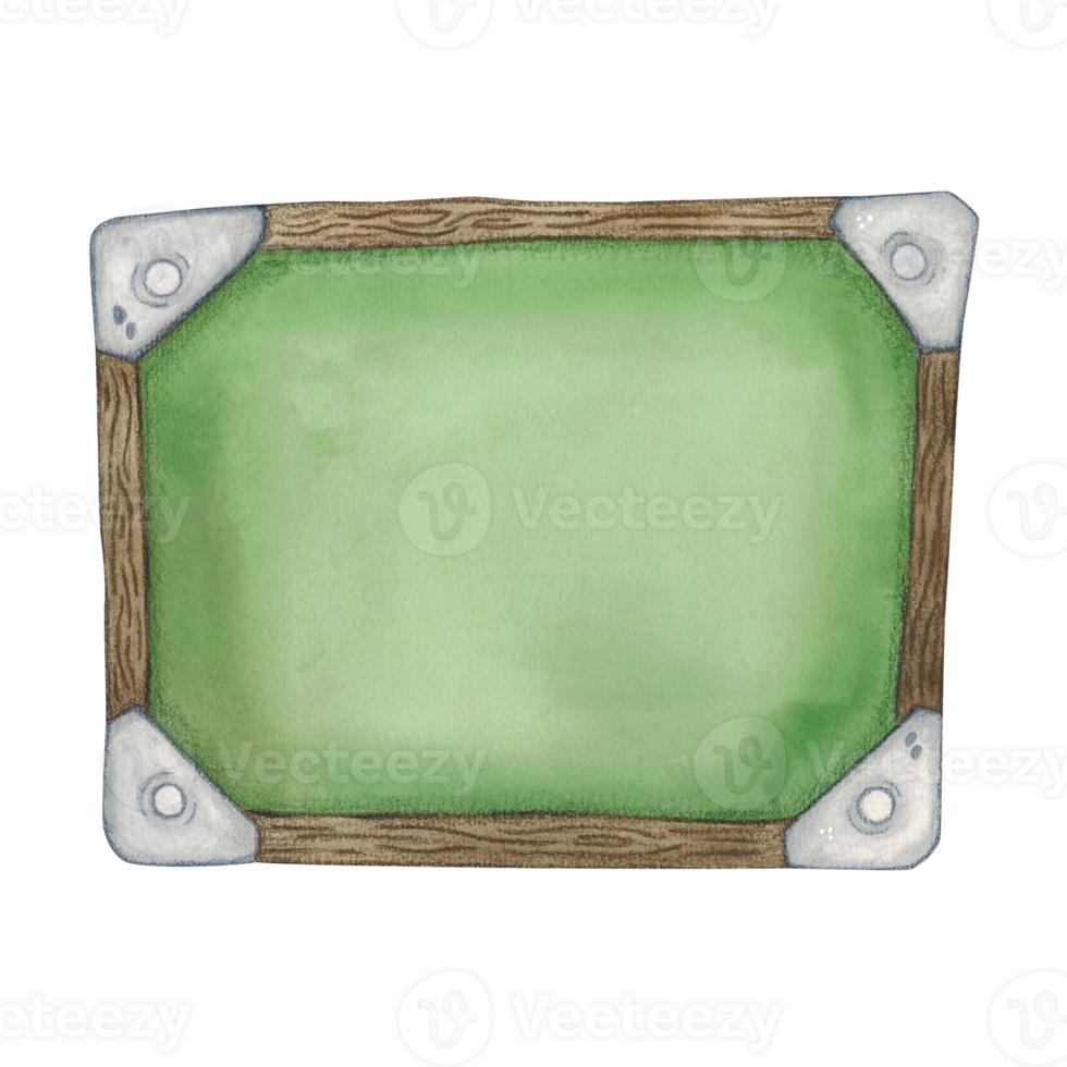 School chalkboard, green in wooden frame. Watercolor illustration hand drawn, cartoon. Drawing for stickers, posters, card blanks, scrapbooking, journaling. School, class, study, board, wooden frame png