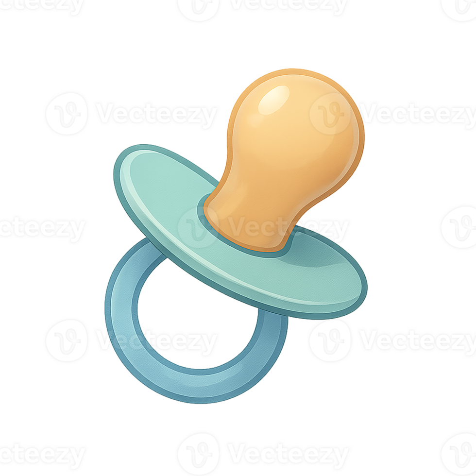 Baby pacifier in soft pastel color on transparent background for newborn and childcare themes png
