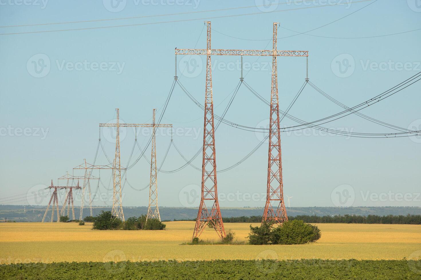 Modern Energy Distribution Towers Framed by a Vast Sky photo