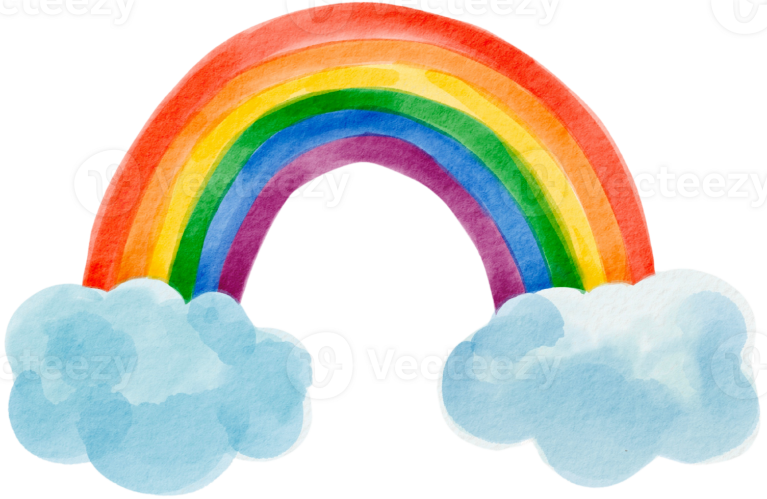 Rainbow with clouds artwork png