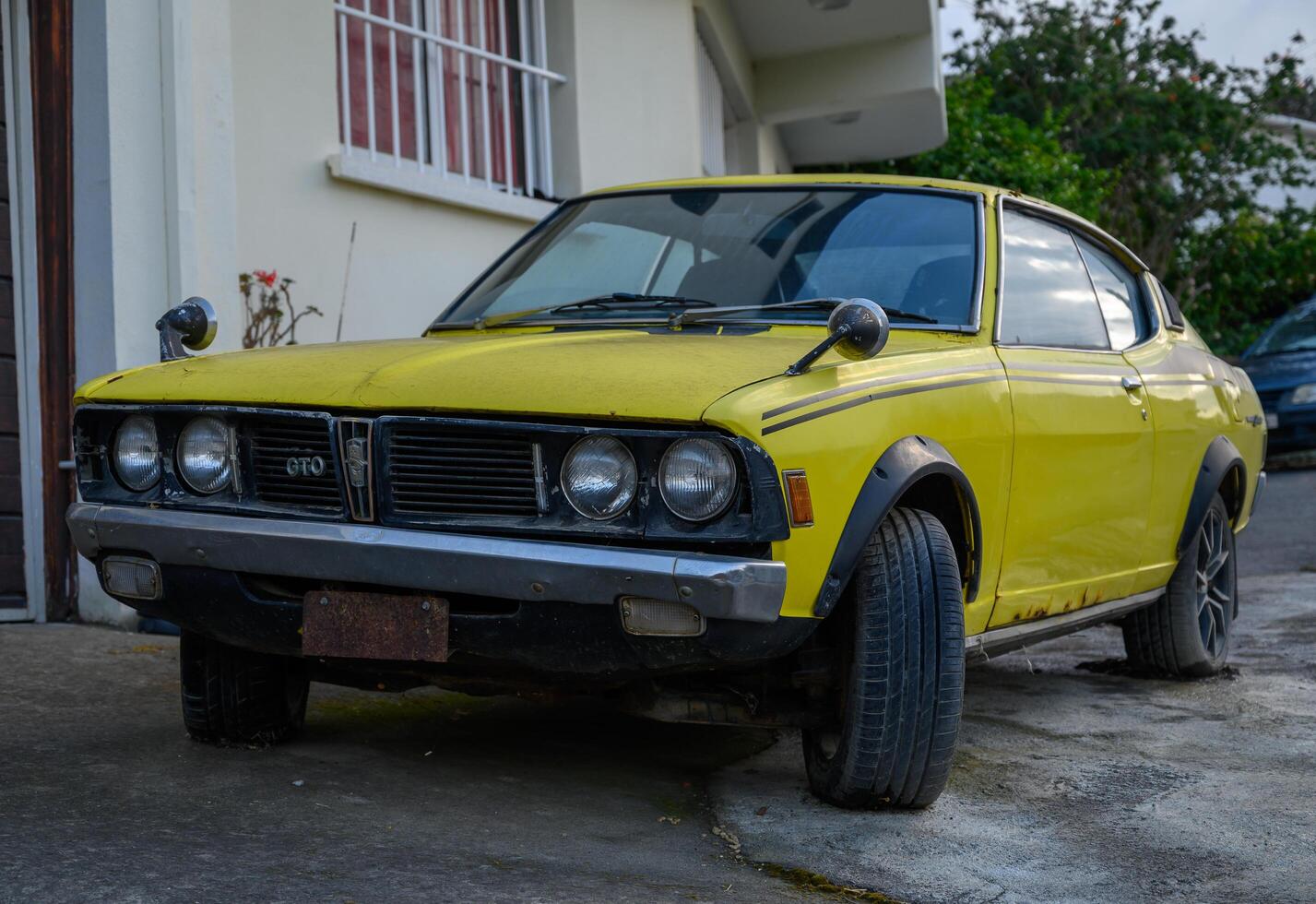Lefke, Cyprus 05.30.2025 Old Yellow Mitsubishi Galant Lambda photo