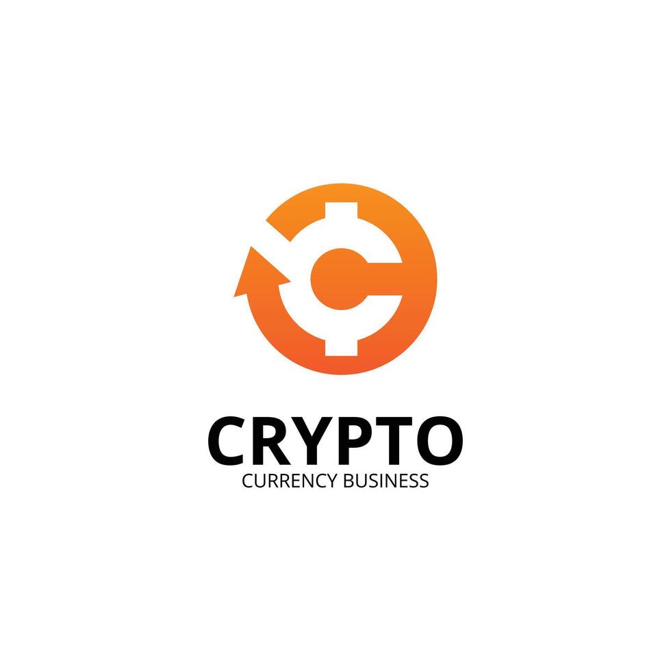 Digital crypto currency logo with C letter template. coin symbol logo illustration. vector