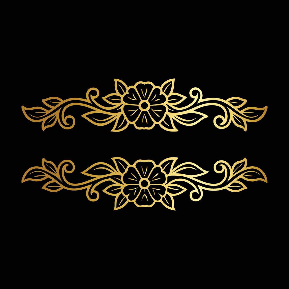 Minimal Floral Line Border vector