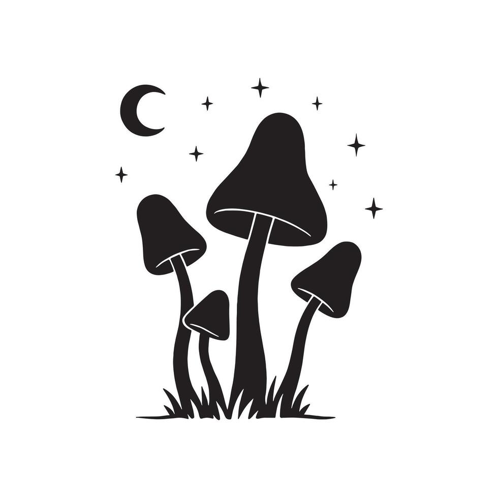Enchanted Mushroom Moon Design vector