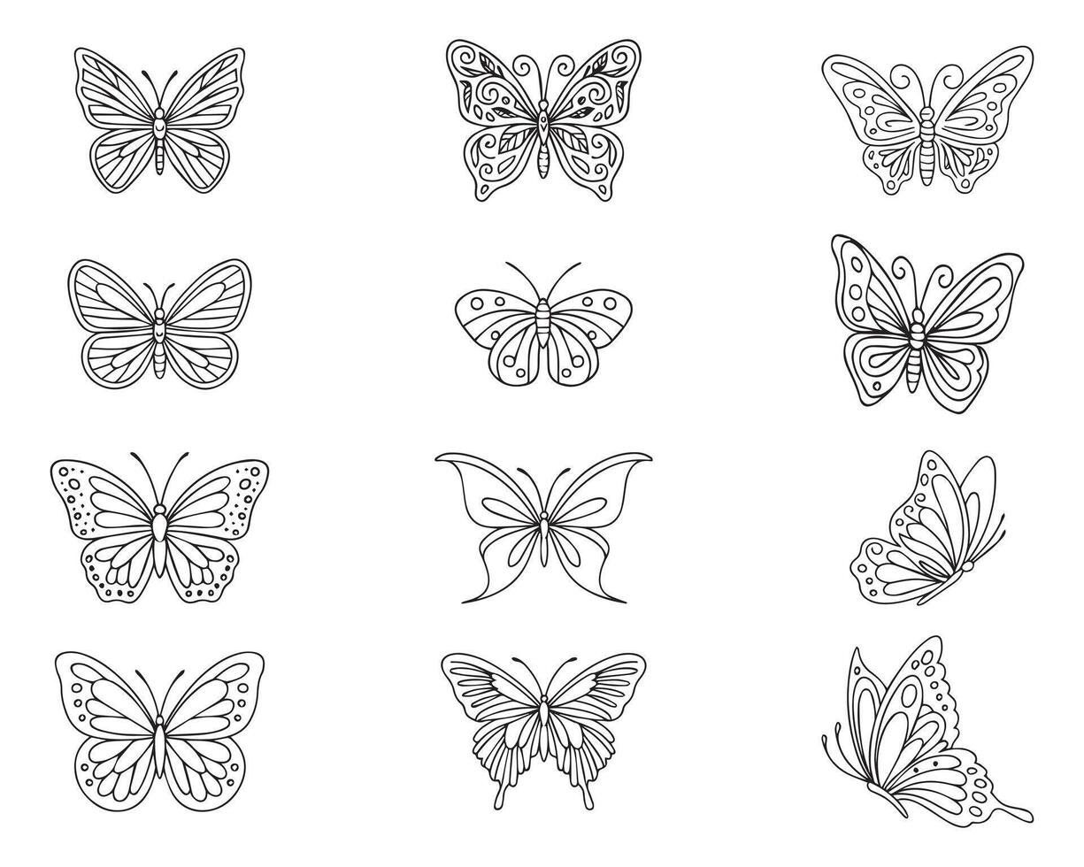 Doodle Butterfly Design vector