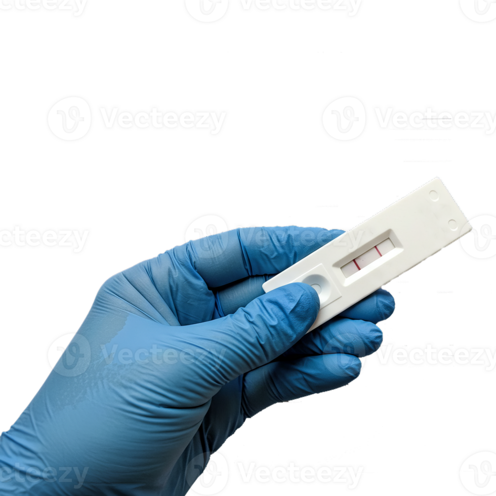 Holding Positive Test Result in Gloved Hand on Transparent Background png