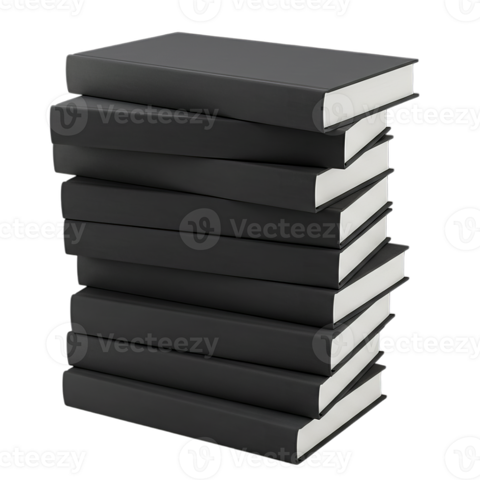 Stack of Gray Books on Transparent Background for Education Concepts png