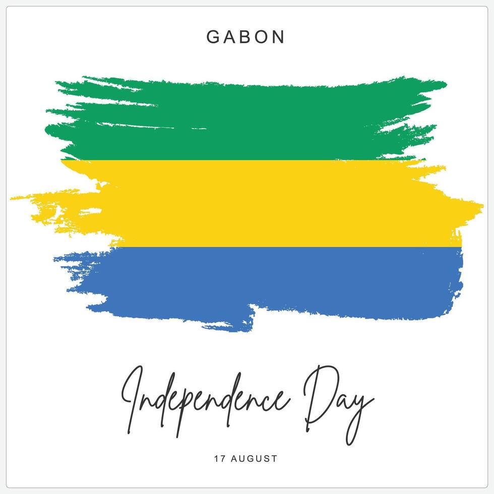 17 August Gabon social media post banner poster template vector