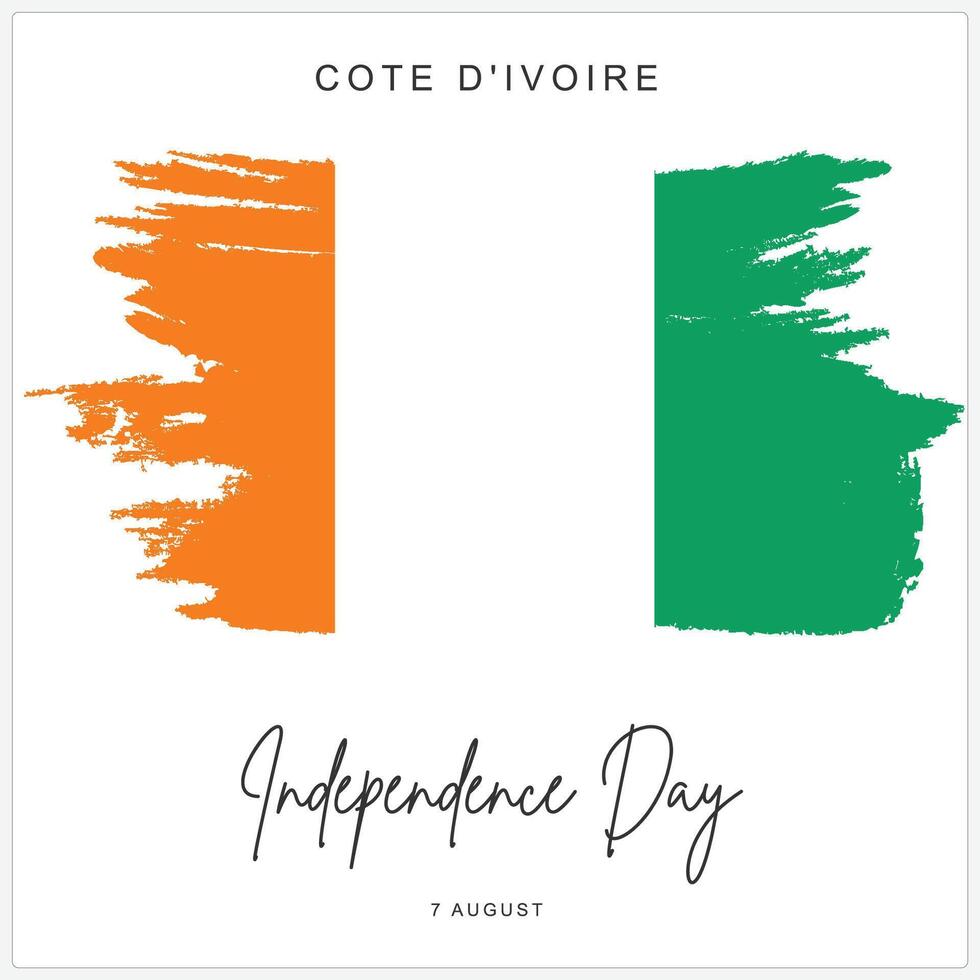 7 August Cote d'Ivoire independence day social media post banner poster template vector