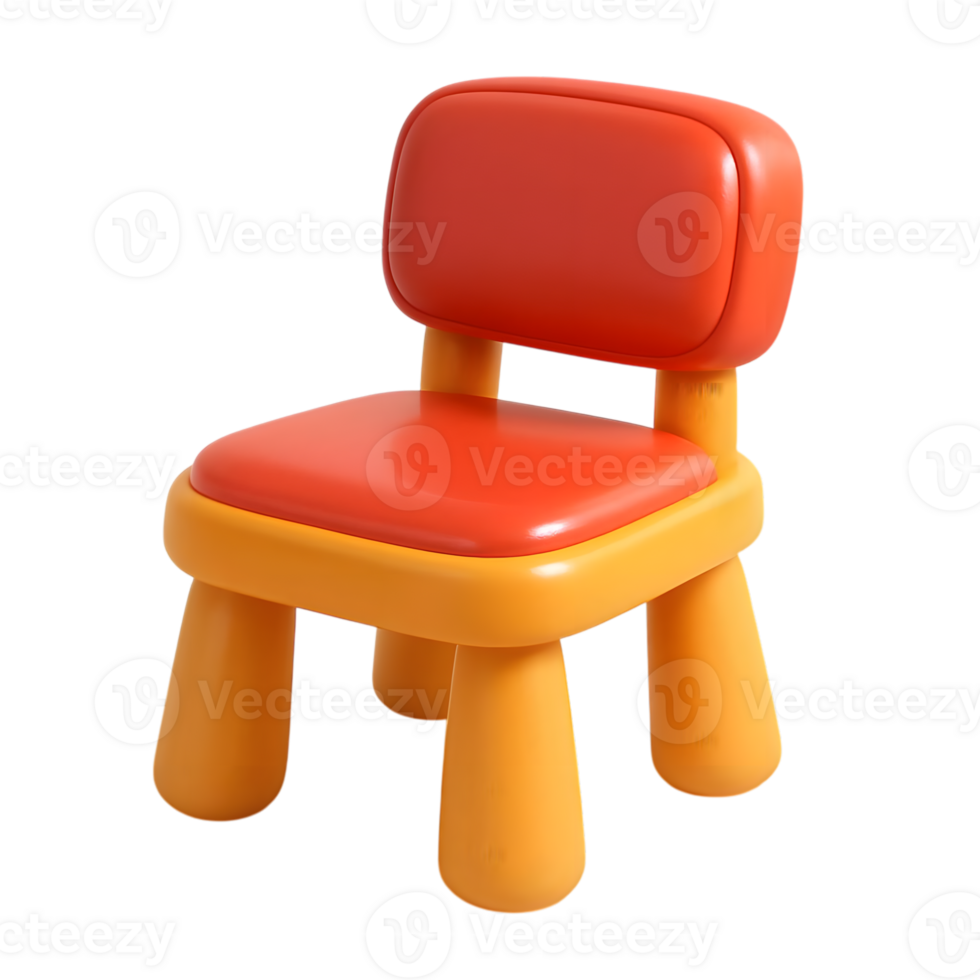 A brightly colored and stylish orange and yellow children's chair png