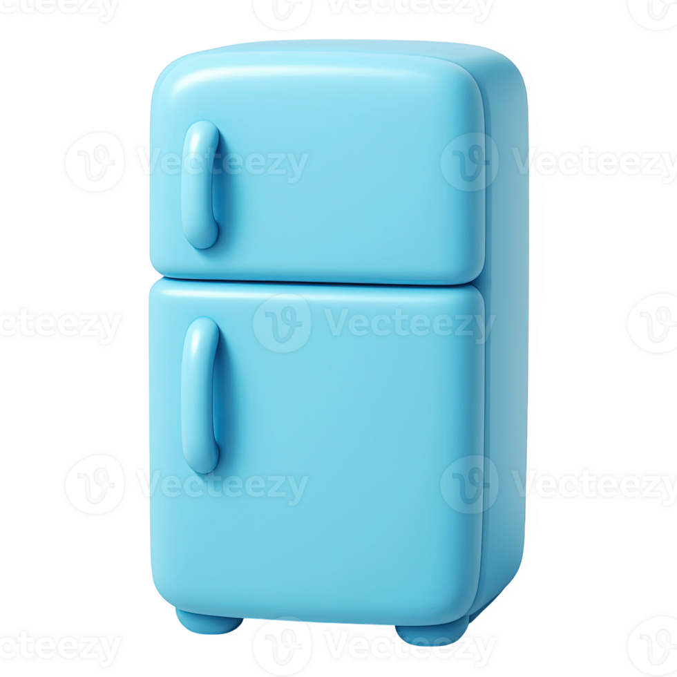 3d rendered illustration of a simple and modern blue refrigerator png