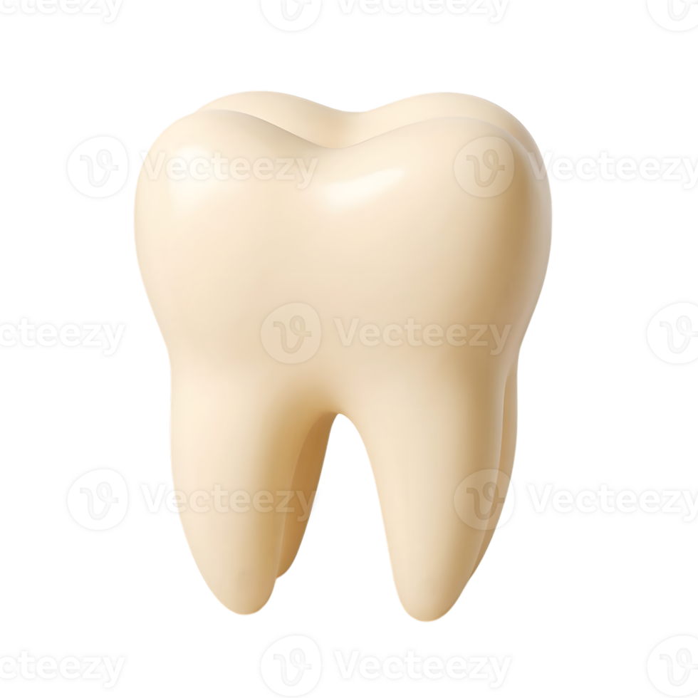 Isolated 3d render of a healthy molar tooth depicting dental healthcare and orthodontics png