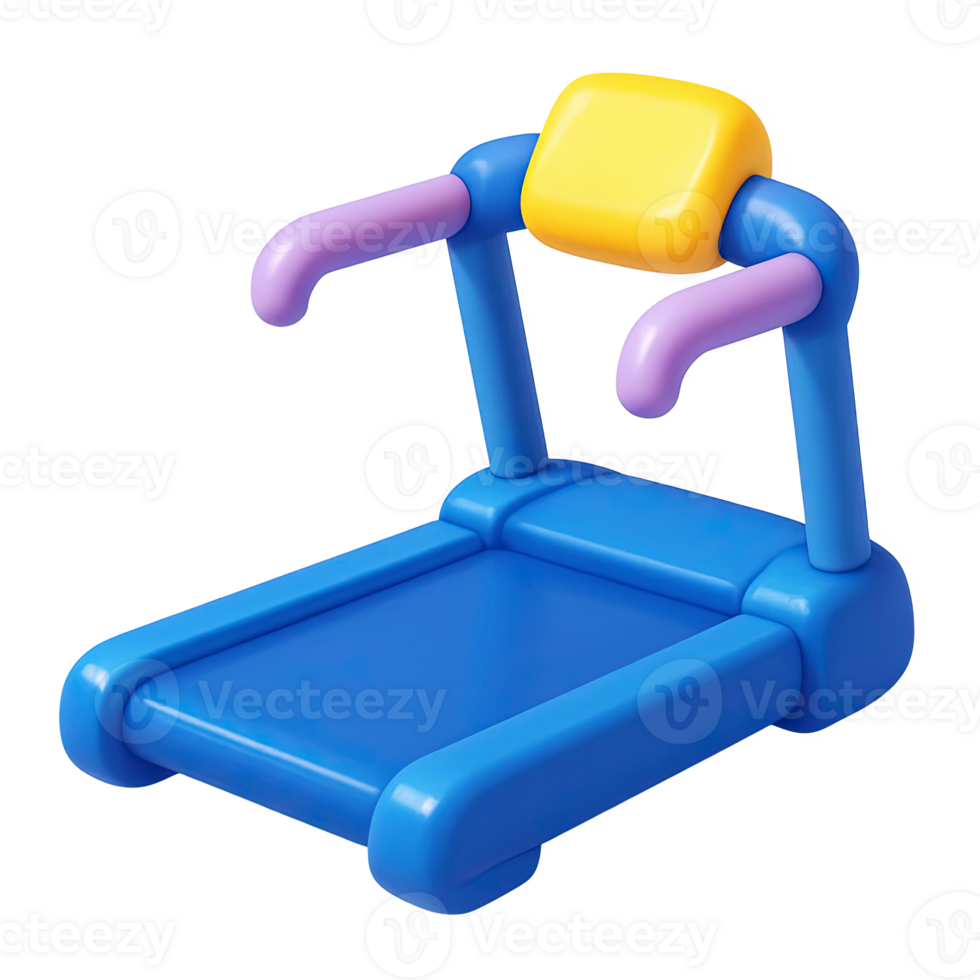 Colorful illustration of a cartoon treadmill representing fitness exercise and physical activity png