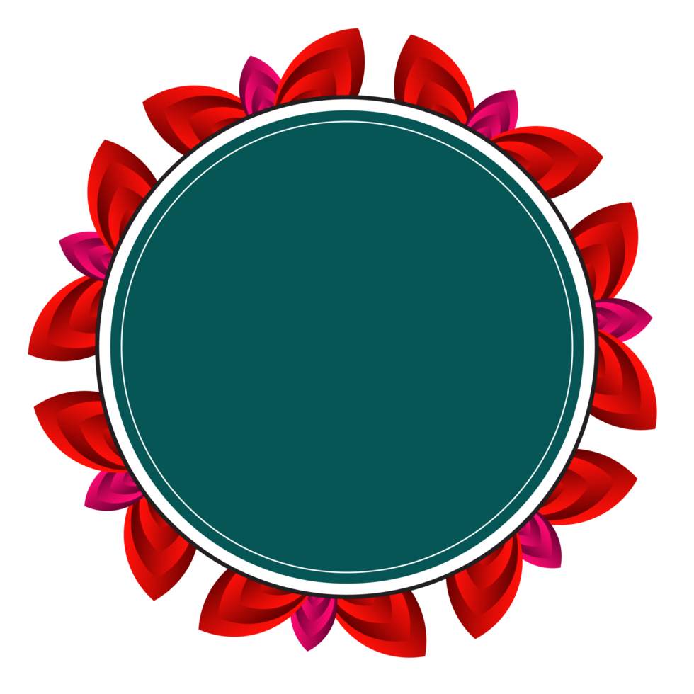 Red circle frame border and aniversary badge award mandala indian art png