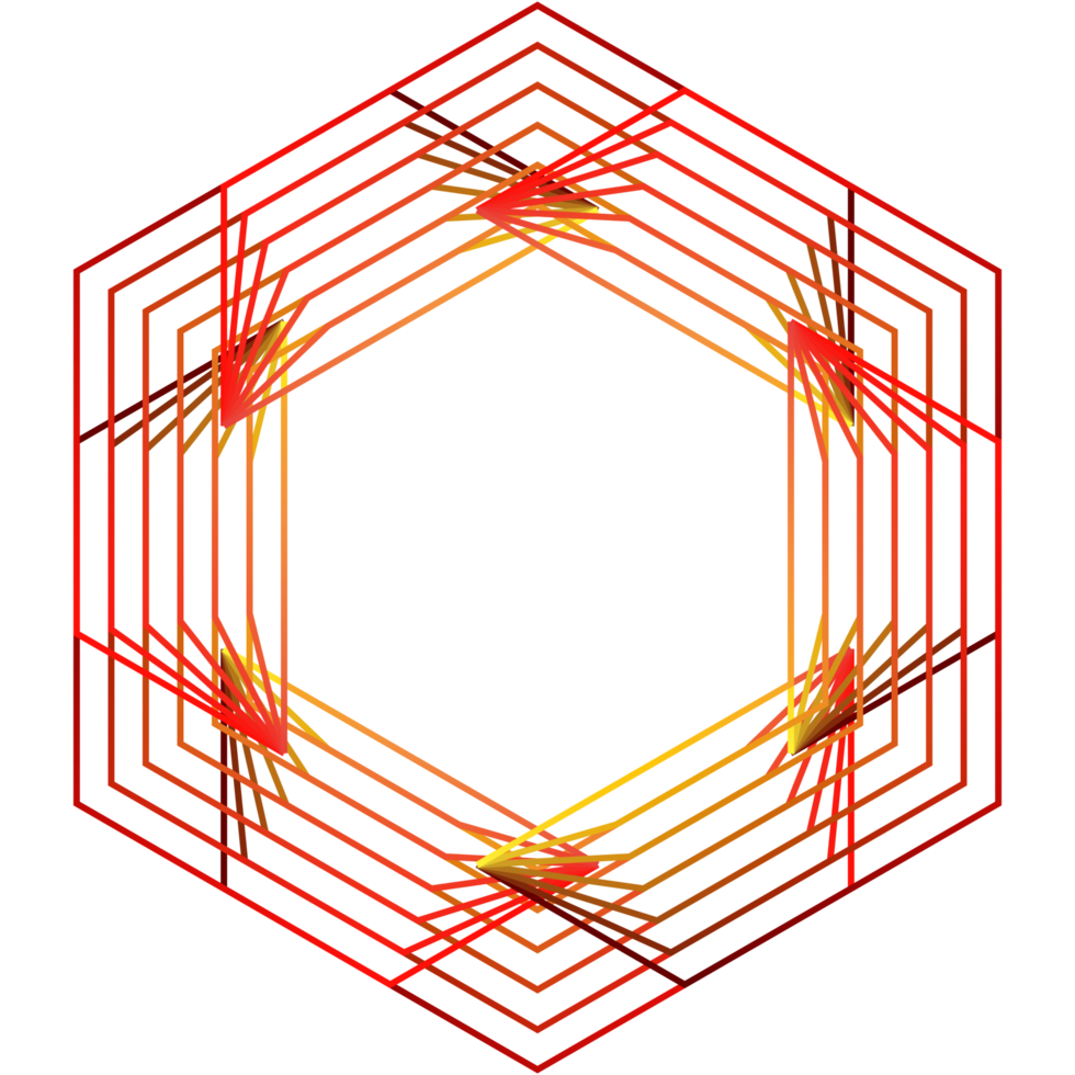 Abstract polygon frame design with islamic pattern png