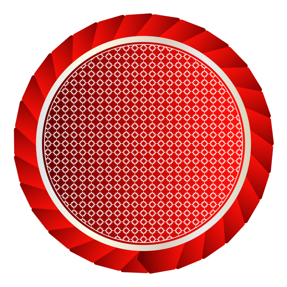 Luxury red circle frame border design with award transparent background with pattern png