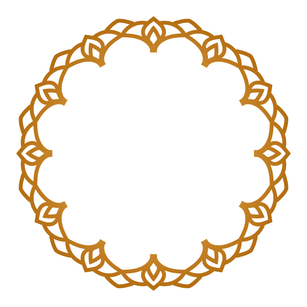 Gradient circle ornament islamic wedding frame mandala invitation transparent background png