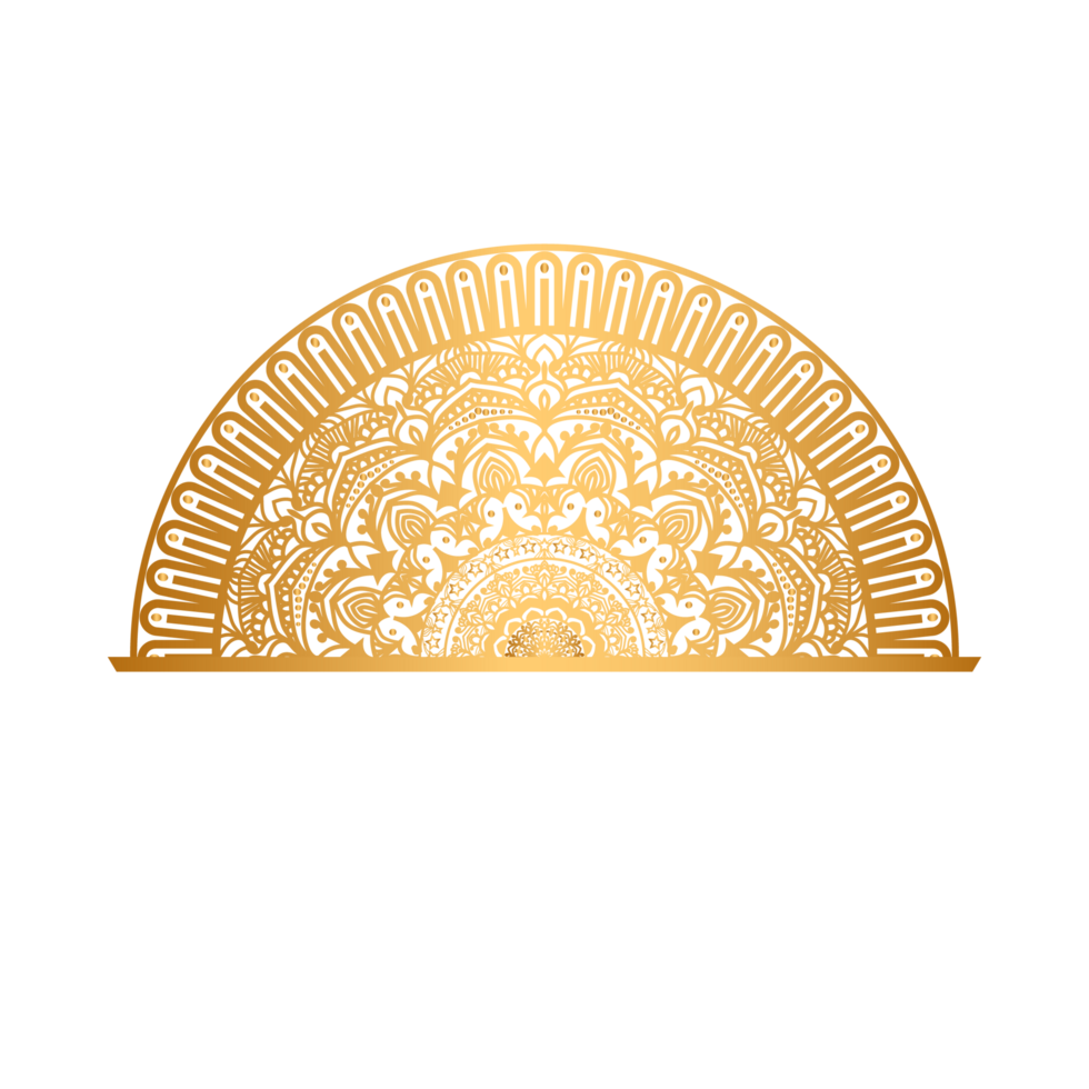 Luxury pattern on a background. mandala template. Golden design elements. Traditional Turkish, Indian motifs. Great for fabric and textile, wallpaper, packaging or any desired idea. png