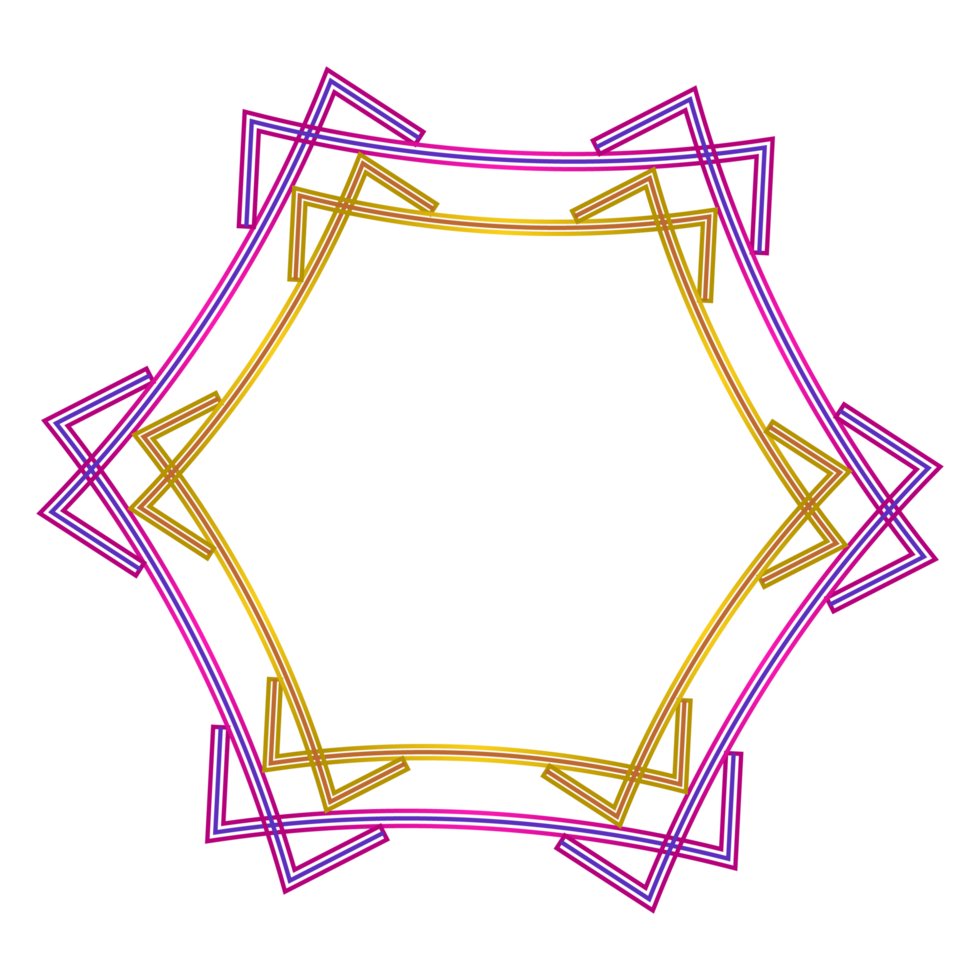 Luxury golden or gold circle frame border design with dots transparent background png