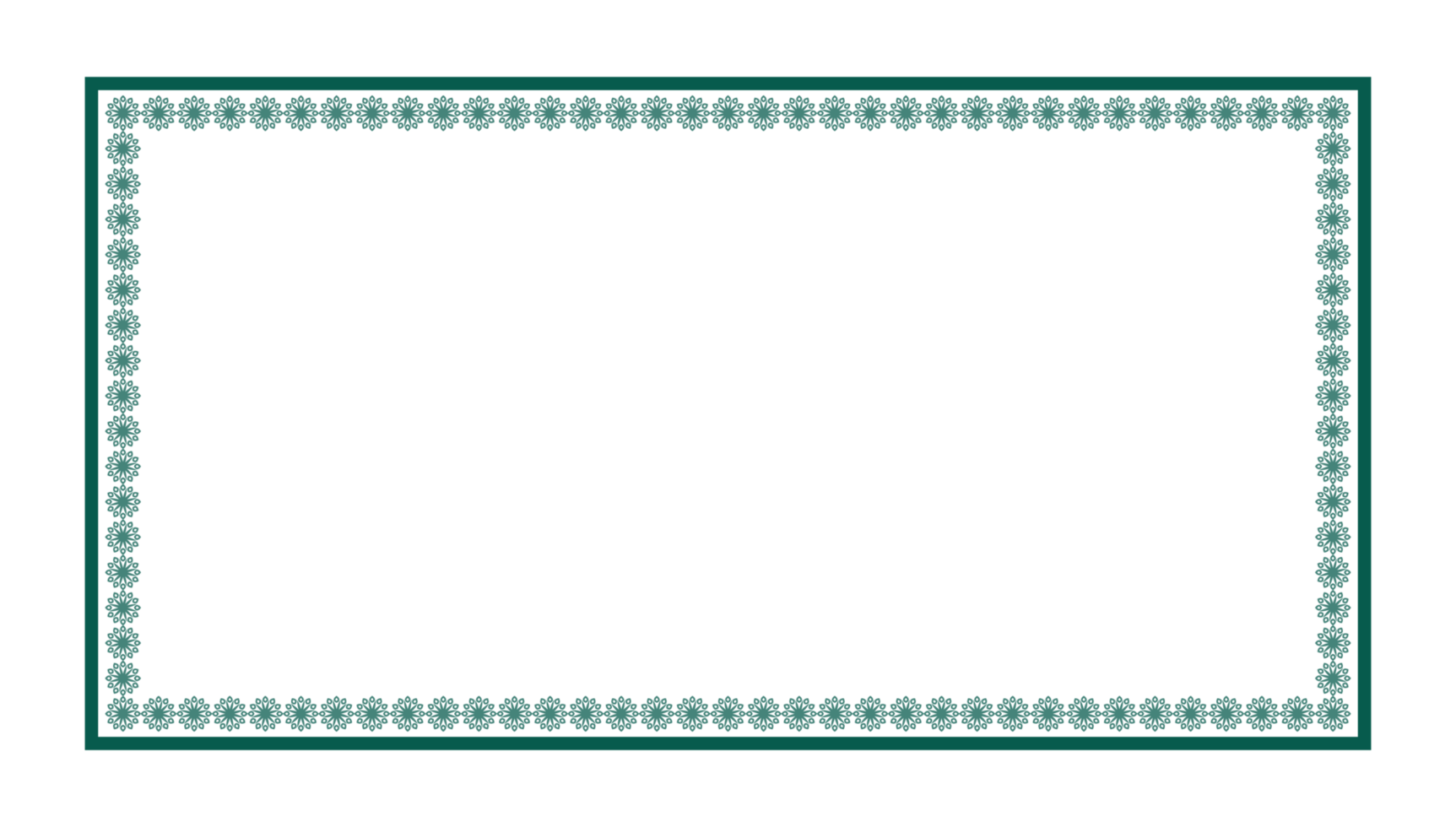 Luxury green floral rectangle certificate page border pattern line photo thai frame islamic wedding invitation background png