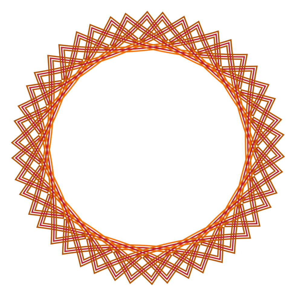 Luxury vintage golden or gold circle frame border design with dots transparent background png
