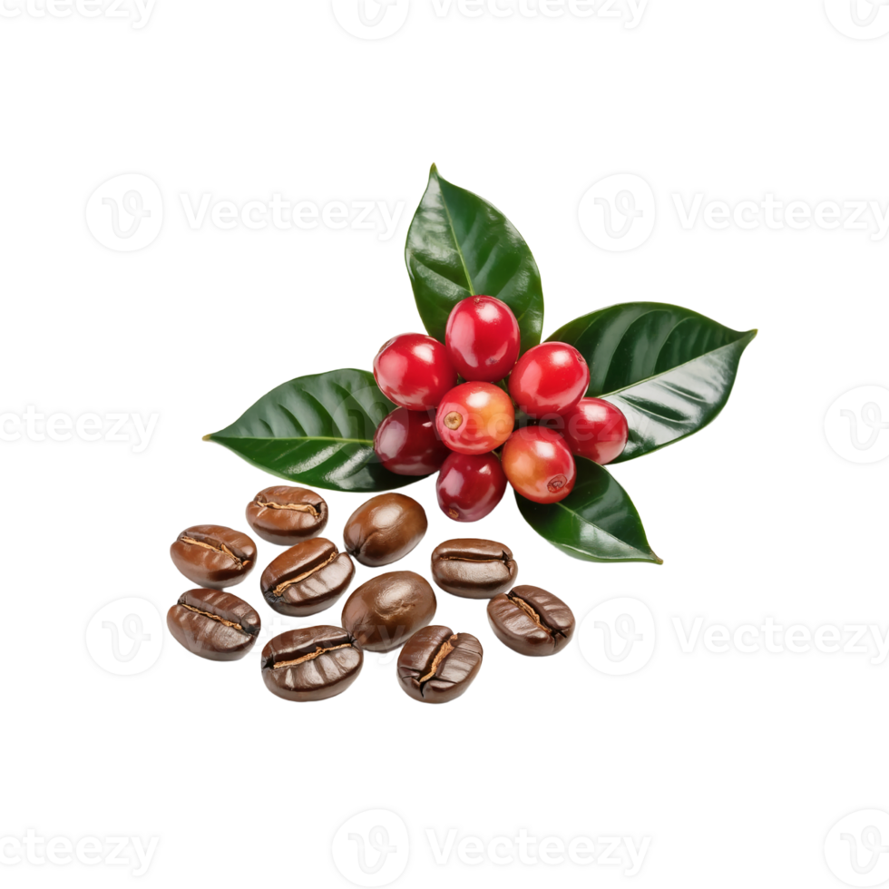 Coffee Cherries and Roasted Beans png