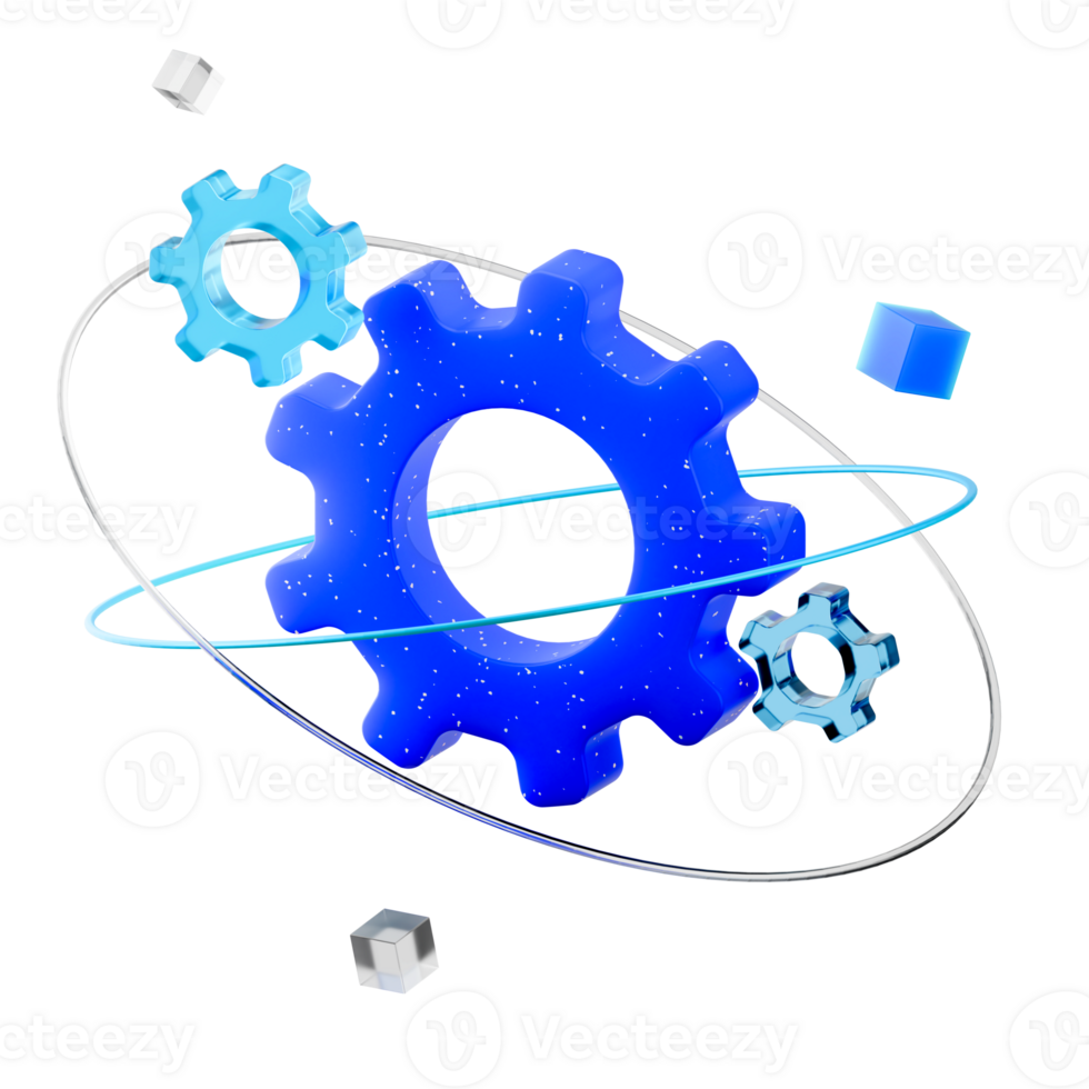 3D gear icon, suitable for technology, repair and web design themed designs png