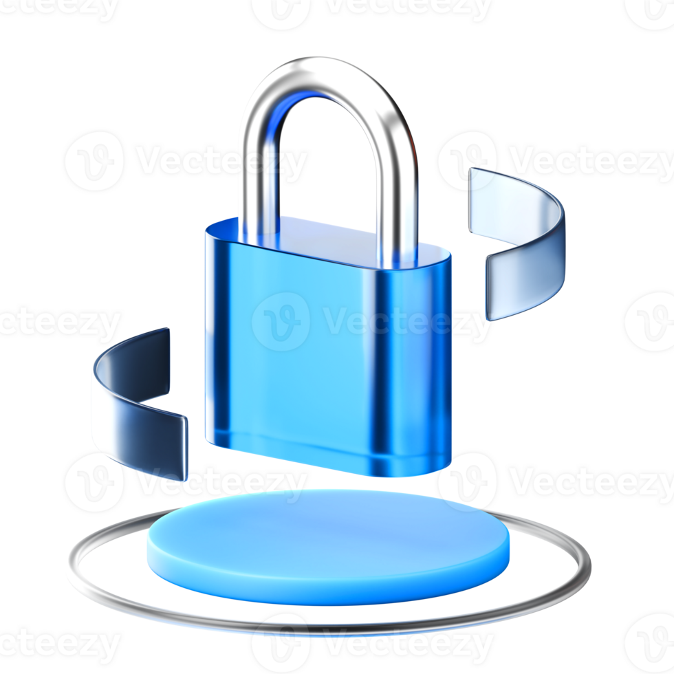 3D lock icon, suitable for technology themed designs, account security, password or web security themed designs. png