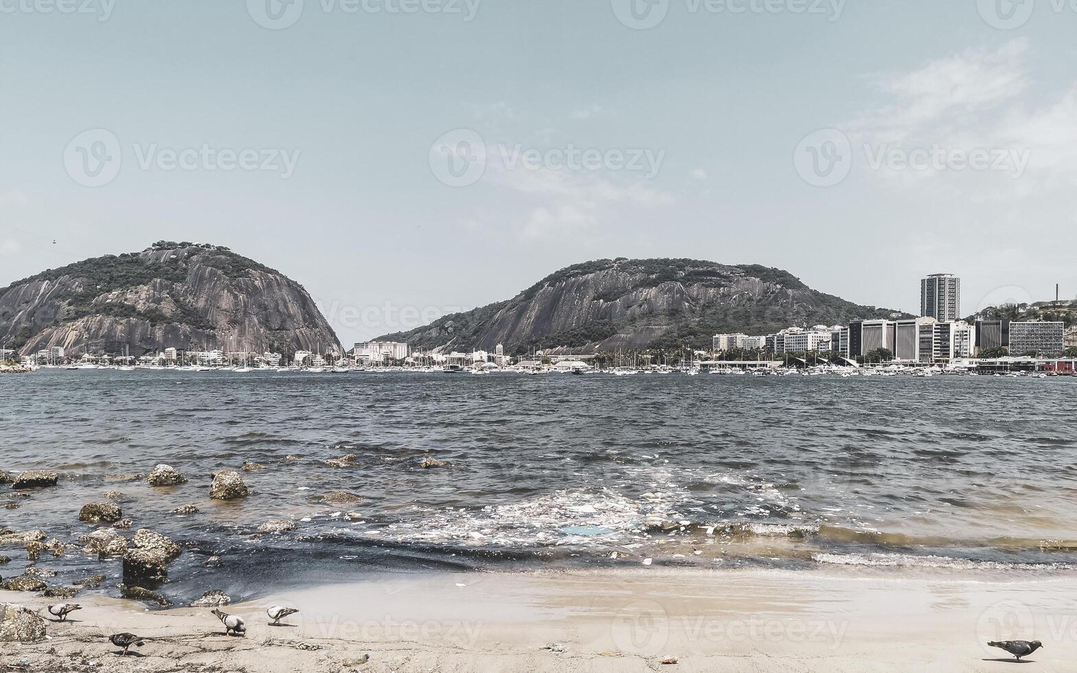 Botafogo Beach Flamengo Urca cityscape panorama in Rio de Janeiro Brazil. photo