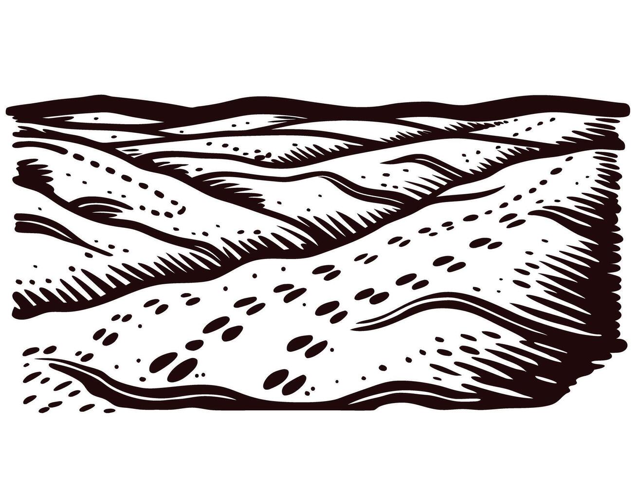 Abstract landscape of rolling hills with bold lines and patterns vector