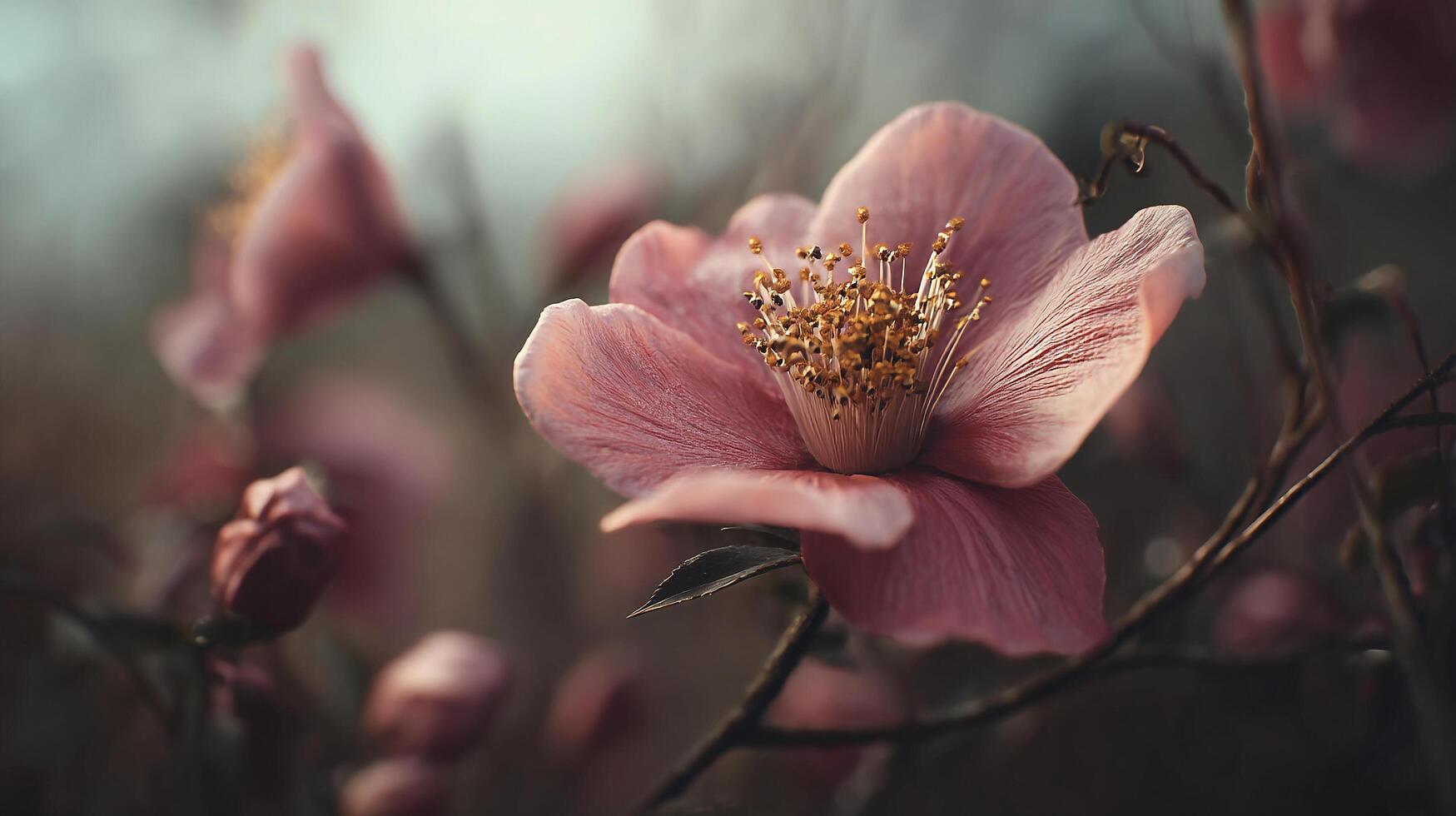 Vivid color bloom in image daylight photo