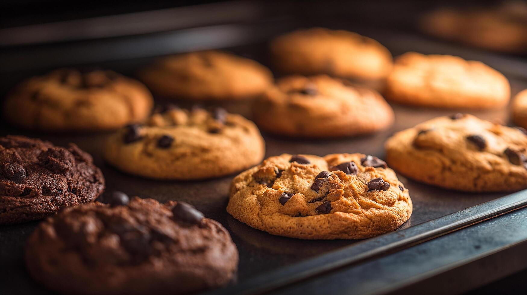 Cookie close up with smooth surface glow photo
