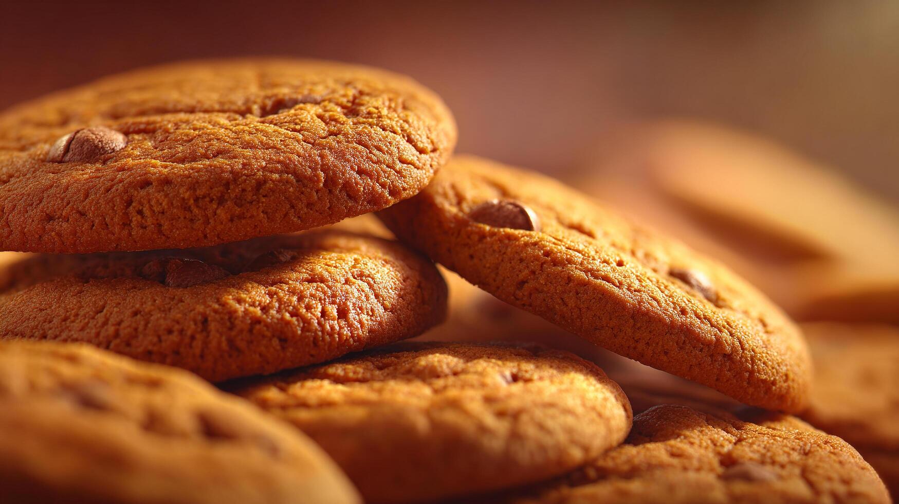 Crispy baked cookies in stock photography style photo