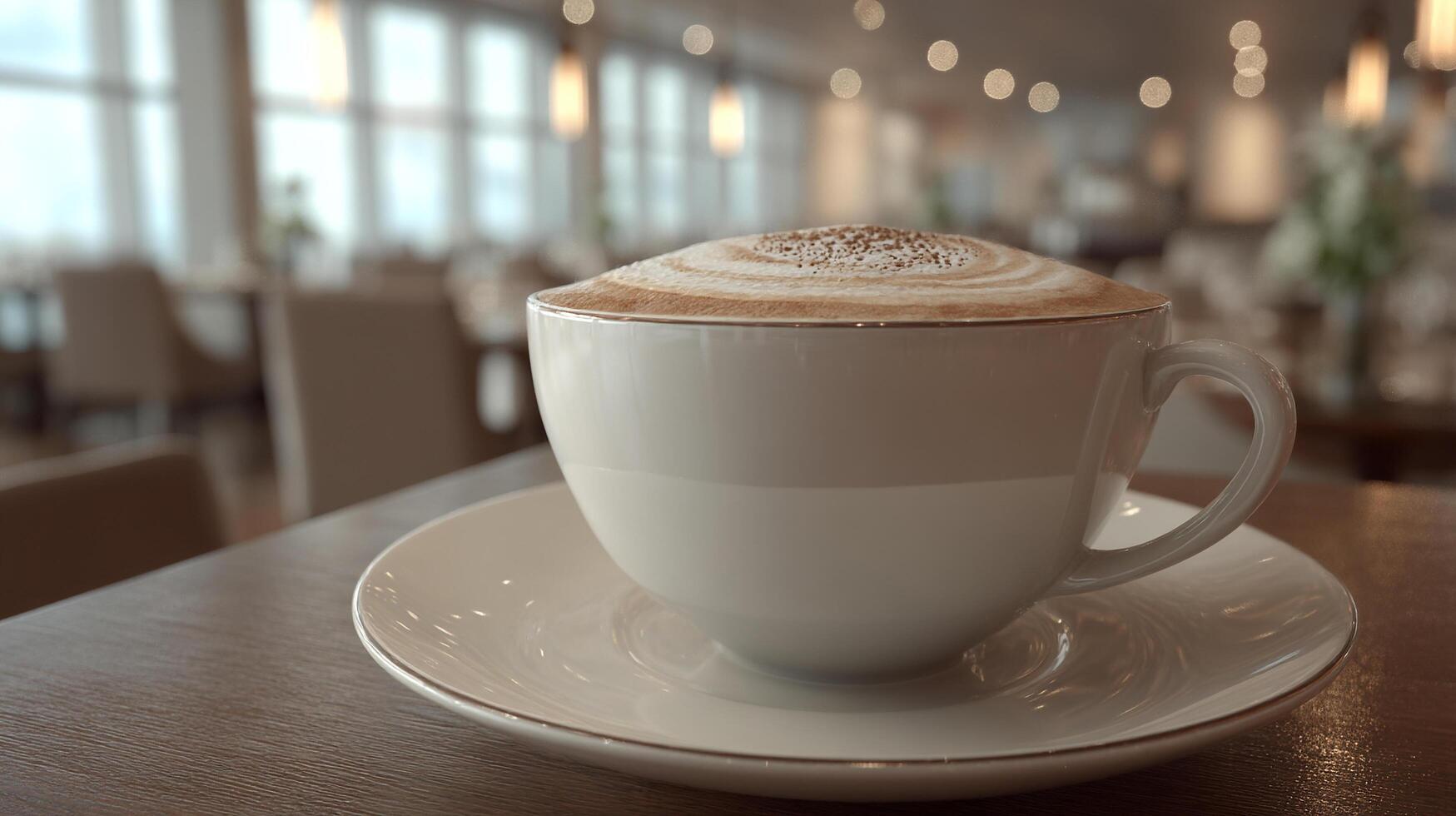 Barista cappuccino styled in luxury cafe photo