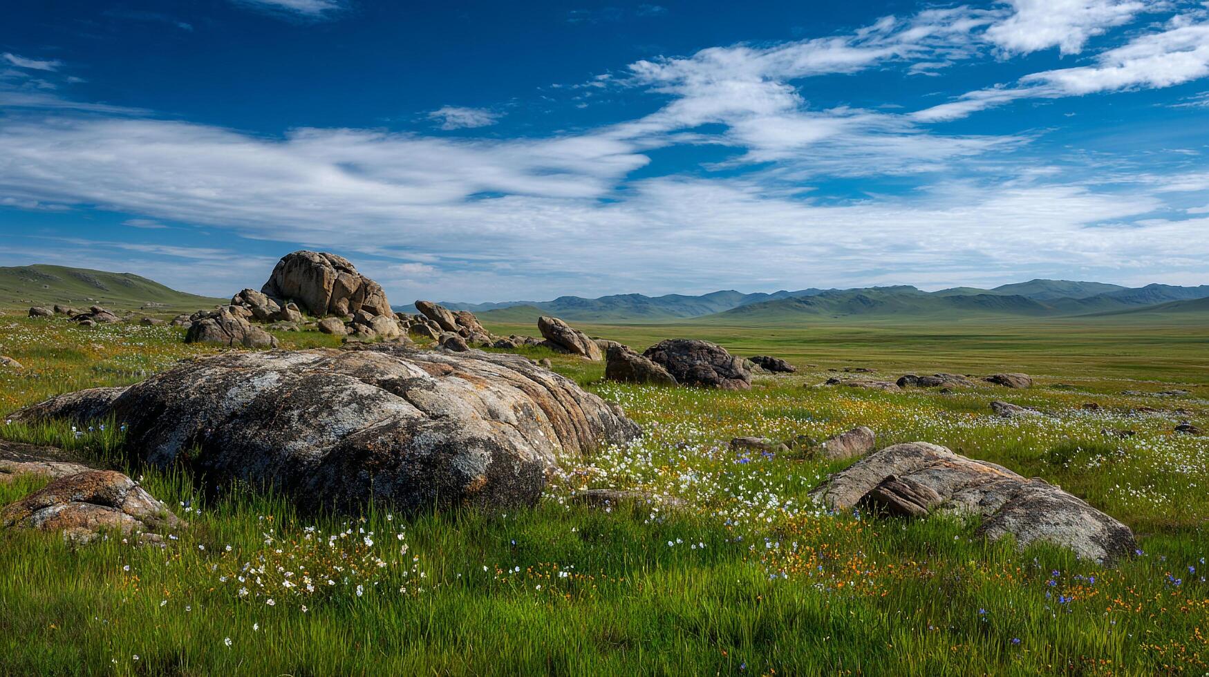 Sharp focus image of summer scene with detailed textures photo