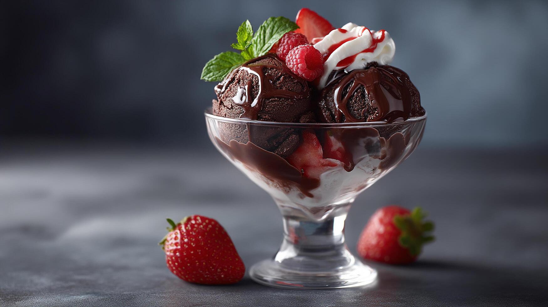 Sharp focused close up tasty dessert photography photo