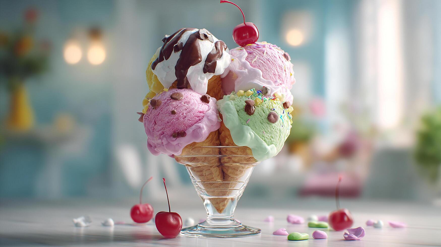 Frozen dessert captured in clean background photography photo